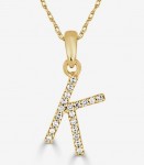 14K YELLOW GOLD DIAMOND K INITIAL PENDANT