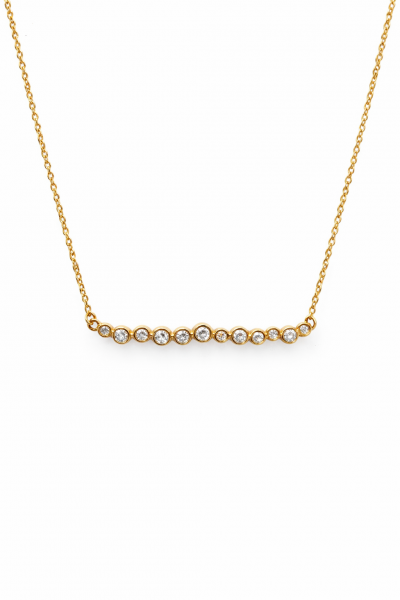 14K YELLOW GOLD DIAMOND BAR NECKLACE