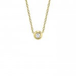 14K YELLOW GOLD DIAMOND BEZEL NECKLACE .10CT
