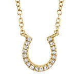 14K YELLOW GOLD DIAMOND HORSESHOE PENDANT