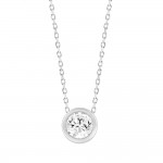 14K WHITE GOLD DIAMOND BEZEL PENDANT .07CT