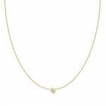 14K YELLOW GOLD DIAMOND BEZEL PENDANT .50CT