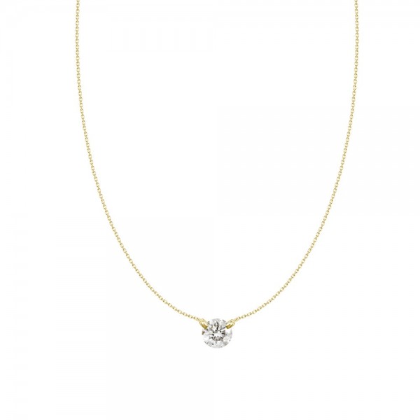 14K YELLOW GOLD DIAMOND SOLITAIRE PENDANT .21CT