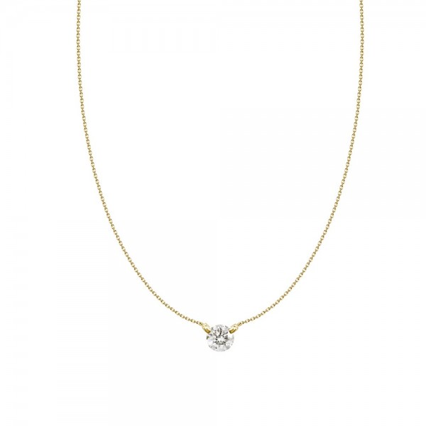 14K YELLOW GOLD DIAMOND SOLITAIRE PENDANT .30CT