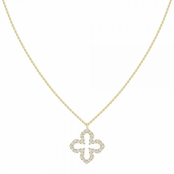 14K YELLOW GOLD DIAMOND NECKLACE .10CTW