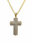 10K YELLOW GOLD DIAMOND CROSS PENDANT