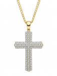 10K YELLOW GOLD DIAMOND CROSS PENDANT