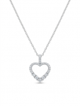 14K WHITE GOLD DIAMOND HEART PENDANT