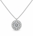 14K WHITE GOLD DIAMOND CLUSTER PENDANT