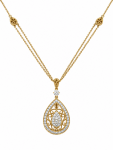 14K YELLOW GOLD DIAMOND TEARDROP PENDANT