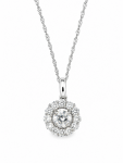 18K WHITE GOLD DIAMOND PENDANT NECKLACE