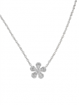 14K WHITE GOLD DIAMOND FLOWER PENDANT