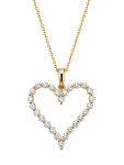 14K YELLOW GOLD DIAMOND HEART PENDANT
