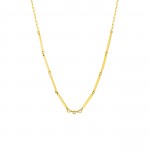 14K YELLOW GOLD DIAMOND RECTANGULAR BAR LINK NECKLACE