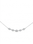 14K WHITE GOLD DIAMOND CURVED BAR FASHION PENDANT