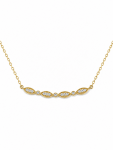 14K YELLOW GOLD DIAMOND CURVED BAR NECKLACE