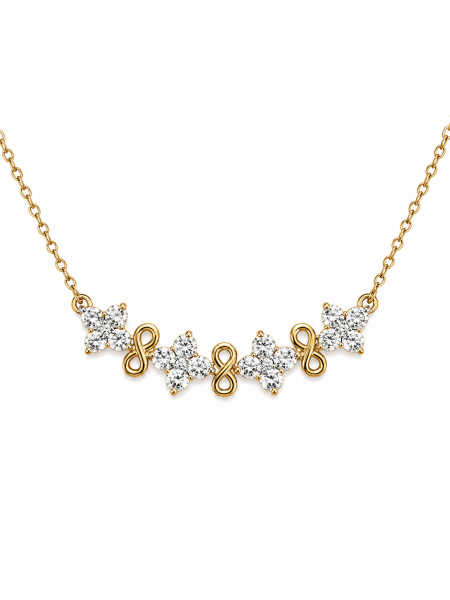 14K YELLOW GOLD DIAMOND BAR NECKLACE