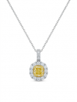 18K WHITE AND YELLOW GOLD FANCY YELLOW DIAMOND PENDANT