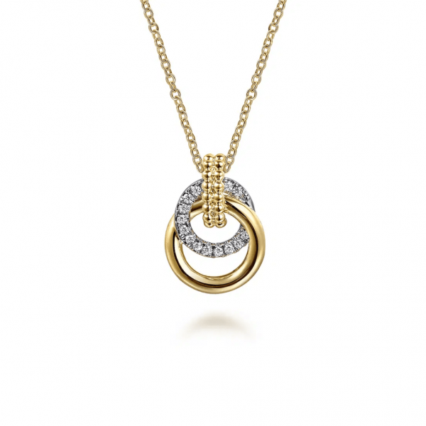 14K TWO TONE DIAMOND BUJUKAN PENDANT