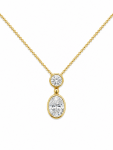 14K YELLOW GOLD DIAMOND DROP  NECKLACE