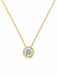 14K YELLOW GOLD DIAMOND BEZEL SET PENDANT