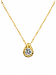 14K YELLOW GOLD DIAMOND PEAR STYLE PENDANT