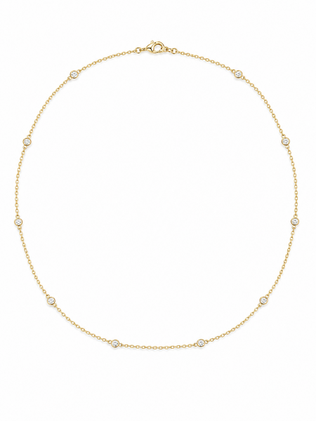 14K TWO TONE DIAMOND BEZEL PENDANT