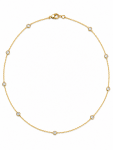 14K TWO TONE DIAMOND STATION NECKLACE
