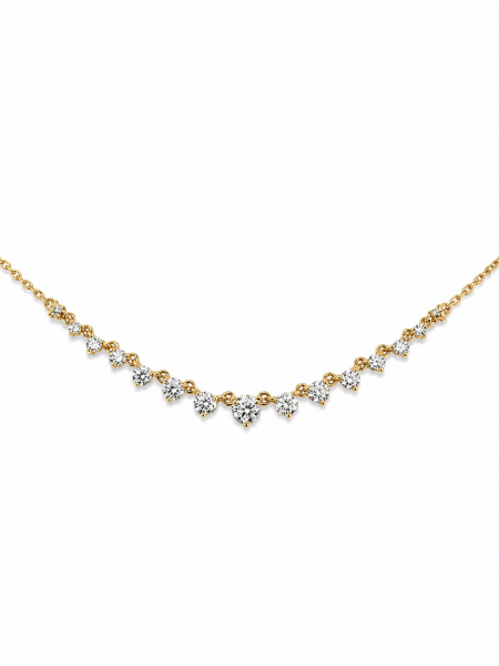 14K YELLOW GOLD GRADUATED DIAMOND NECKLACE