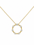 14K YELLOW GOLD DIAMOND CIRCLE PENDANT