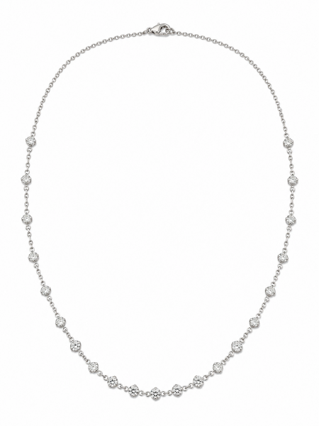 14K WHITE GOLD MULTI DIAMOND NECKLACE