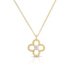 14K YELLOW AND WHITE GOLD DIAMOND CLOVER PENDANT