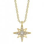 14K YELLOW GOLD DIAMOND NORTH STAR NECKLACE