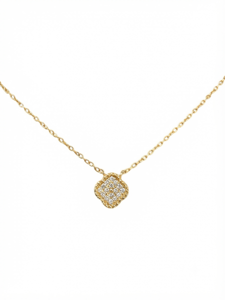 14K YELLOW GOLD PAVE DIAMOND PENDANT