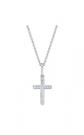 14K WHITE GOLD DIAMOND CROSS NECKLACE