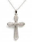 14K WHITE GOLD DIAMOND CROSS