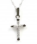 14K WHITE GOLD DIAMOND CROSS PENDANT