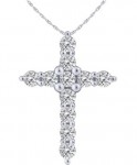14K WHITE GOLD DIAMOND CROSS NECKLACE