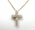 14K YELLOW GOLD DIAMOND CROSS