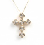 14K YELLOW GOLD DIAMOND CROSS PENDANT .75CTW