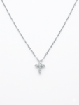 14K WHITE GOLD DIAMOND CROSS PENDANT