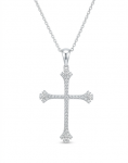 14K WHITE GOLD DIAMOND CROSS NECKLACE