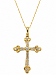14K YELLOW GOLD DIAMOND CROSS