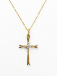 14K YELLOW GOLD DIAMOND CROSS
