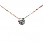 14K Rose Gold 0.96Ct Round Diamond Pendant