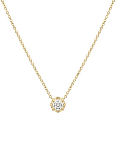 14K & 18K YELLOW GOLD DIAMOND SOLITAIRE PENDANT