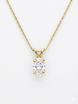 14K YELLOW GOLD DIAMOND OVAL SOLITAIRE NECKLACE