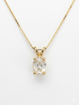 14K YELLOW GOLD DIAMOND OVAL SOLITAIRE NECKLACE