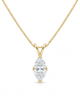 14K YELLOW GOLD DIAMOND MARQUISE SOLITAIRE NECKLACE .50CT