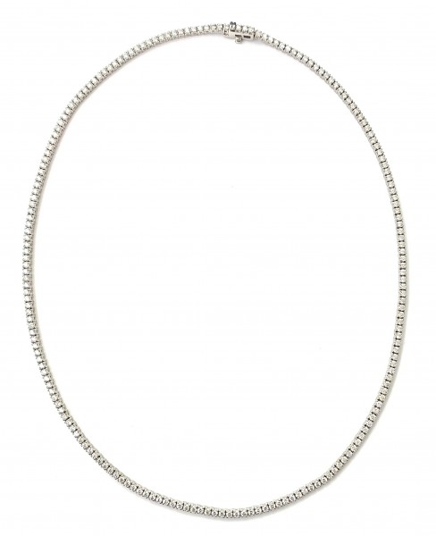 14K WHITE GOLD DIAMOND TENNIS NECKLACE 5.03CTW